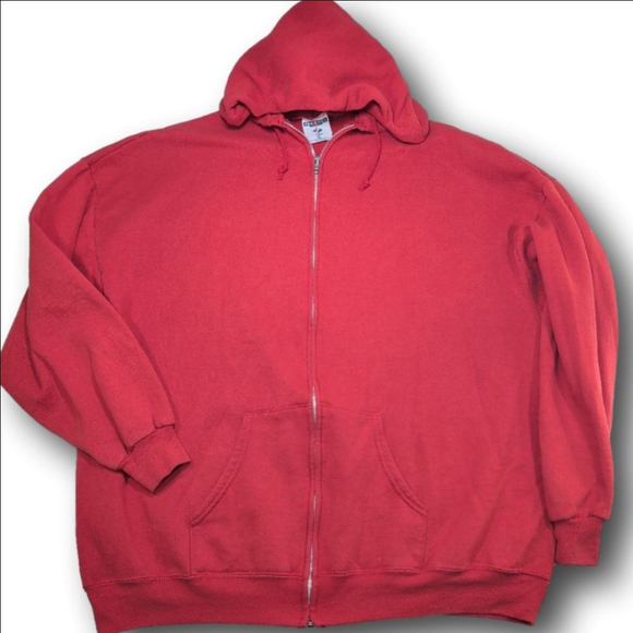 Men's Jerzees Red Full Zip Hoodie 3XL - Picture 1 of 7